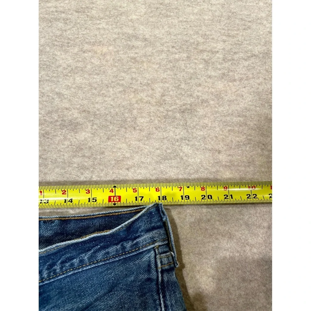 Levi's‎ 501 Authentic Jeans Mens 38x32 Blue Whiskering Denim Cotton Straight Leg